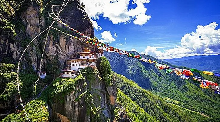 The Tiger's Nest Monastery is perched on a cliff and stands 900 meters above an attractive forest of blue pines and rhododendrons. That is a majestic view!