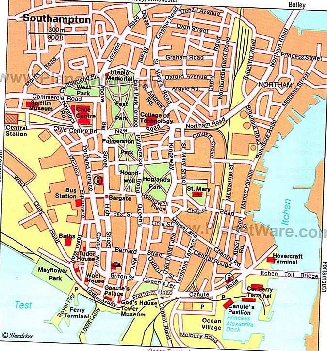 Southampton Map - Attractions