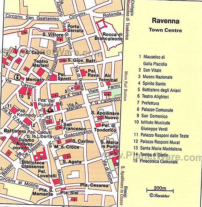 Map of Ravenna - Attractions