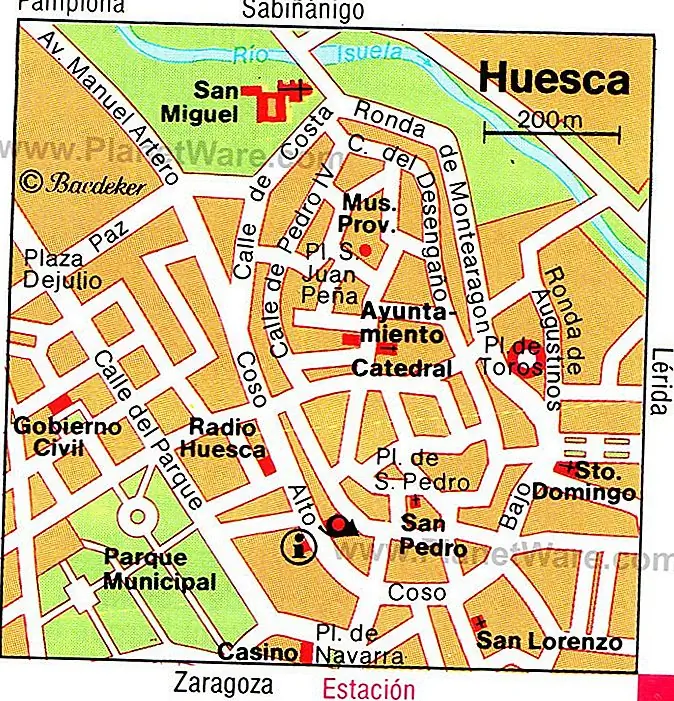 Huesca Map - Attractions