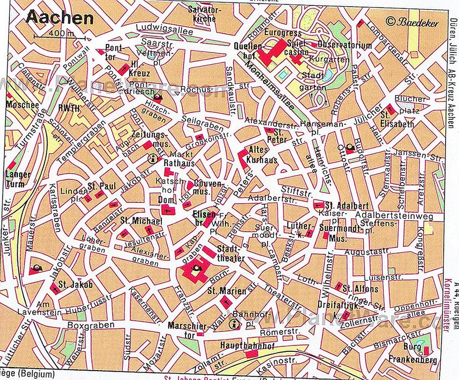 Map of Aachen - Attractions