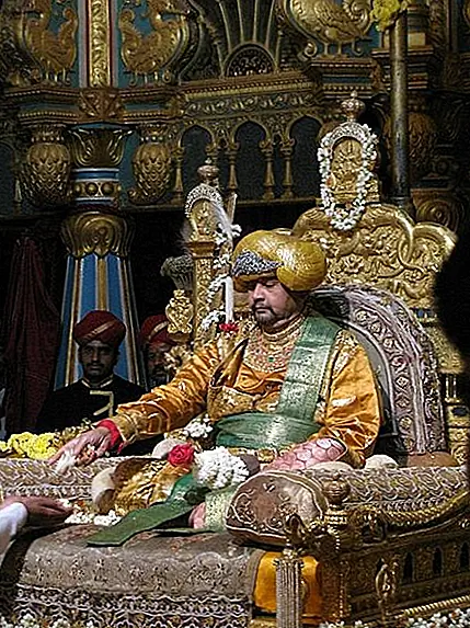 The holding court of the Mysore monarch