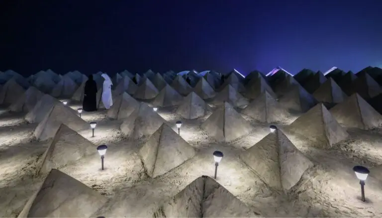 The installation in the Abu Dhabi desert