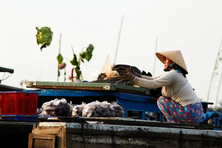 Mekong Delta floating market in Vietnam