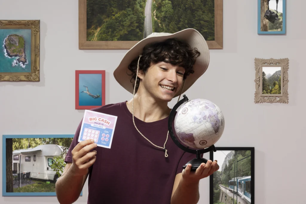 front-view-traveler-holding-world-globe