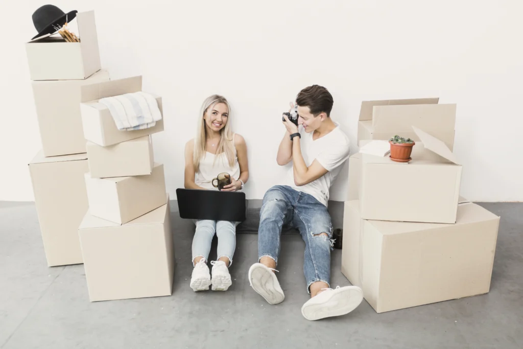 young-man-taking-picture-woman